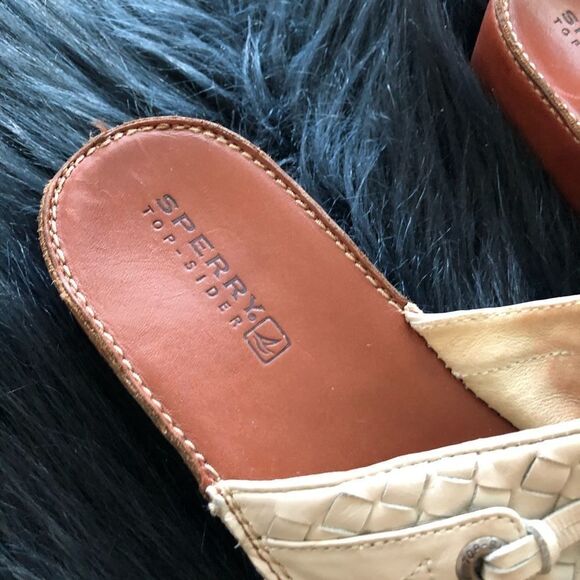 Sperry top sider woven leather white sandal sz 8 - Picture 3 of 10